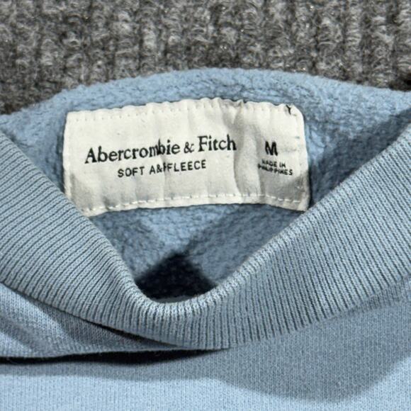 Abercrombie Fitch Sweatshirt Womens M Blue Soft Cozzy Retro Pullover Oversized - Picture 4 of 6